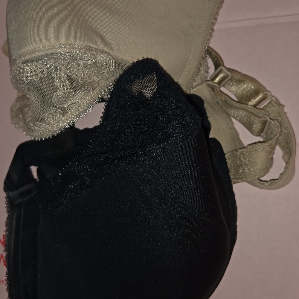 Cacique Bra Bundle Sz. 42DD Balconette Lace Black & Beigd - Picture 2 of 7